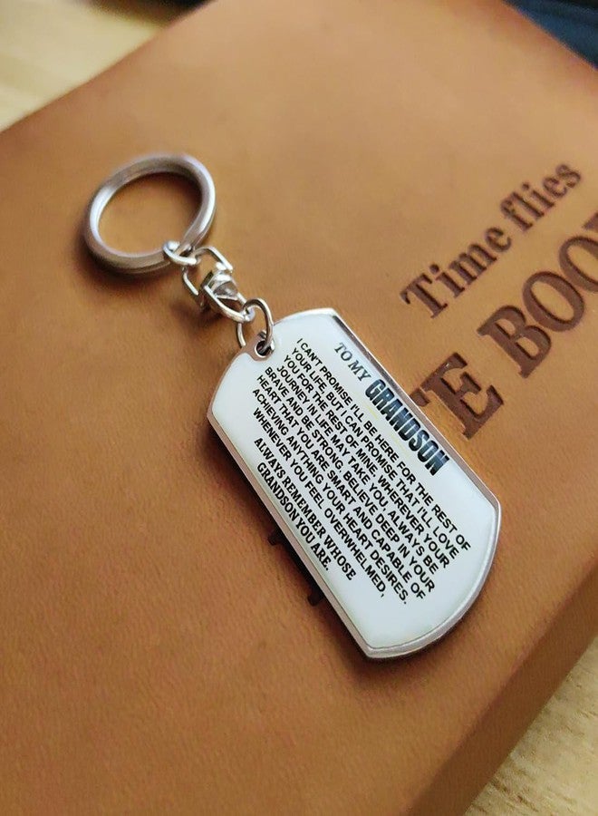Meimimix To My Grandson Keychain Inspirational Remember Whose Grandson You Are Birthday Graduation Christmas Gift from Grandma Grandpa - Image 4
